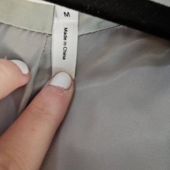 NWT Avec Les Filles Sage Green Hooded Double Breasted Trench Coat Size Medium - Picture 12 of 14